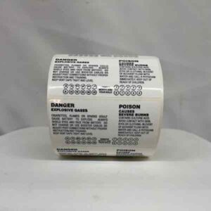 G & H Battery Products - Warrenty and Warning Labels cat-119a